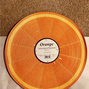 Vibrant Orange Round Placemats Set of 4